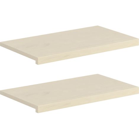 Fensterbänke 2 stk. Weiß 80 x 40 x 2 cm Massivholz Eiche vidaXL