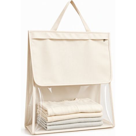 Sac de rangement étanche pour salle de bain beige 40 x 30 cm (1/5)