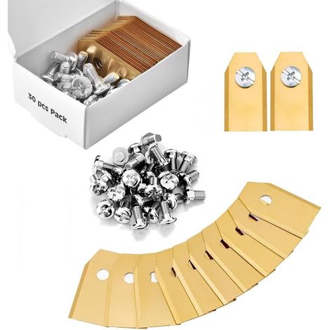 45 lames de tondeuse robot, lames en titane de 0,75 mm, compatibles avec les modèles Husqvarna Automower, Gardena, Yard Force et autres accessoires pour robots tondeuses. (1/5)