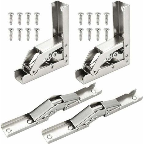 4 PCS 90-Degree Full-Overlapping Folding Hinges Stainless Steel Door Hinge Invisible Kitchen Cabinet Hinge with 16 Screws for Cupboard and Wardrobe Doors 6.8 x 6.8 x 2.2 cm (1/4)