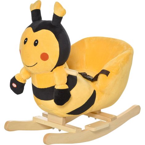 HOMCOM Cavallo a Dondolo in Legno Ape per i Bambini 60x33x45cm (1/5)