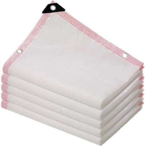 Malla de sombra blanca para exteriores, protección solar, aislamiento térmico, pantalla de privacidad para balcón, perforada, 2 m x 3 m. (1/5)