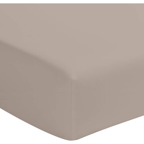 Drap housse percale lin bonnet 40 cm 180x200 cm (1/2)
