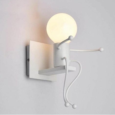Applique industrielle Lumière Intérieur Bar Lampes rétro Iron Art déco Chambre à Coucher E27 Base pour Murales, Créatif (ampoule non comprise) (1/4)