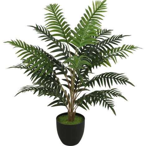 HOMCOM Pianta Finta di Felce con 20 Foglie in PEVA e Altezza 90 cm, Verde