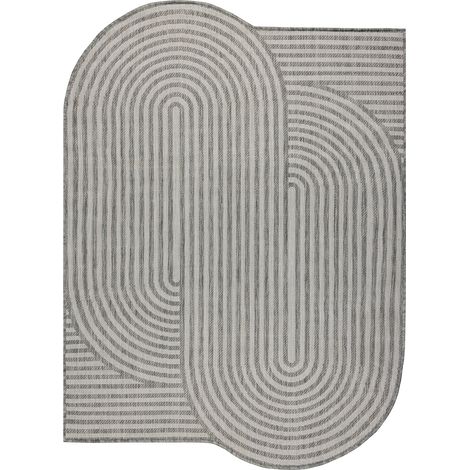 ORGANIC 2131 sisal carpet Geometric ecru / grey – natural, modern irregular shape beige 120x170 cm