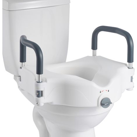VEVOR Sedile WC Rialzato da Bagno con Braccioli Imbottiti, Capacita di Carico di 136 kg e Altezza di Sollevamento di 127 mm, Sedile WC Rialzato Universale per Anziani, Disabili, Donne Incinte