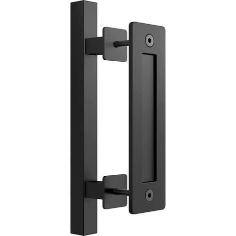 Sliding Door Handle, Barn Door Handle, Door Pull Handle, Pull Handle for Garage, with Mounting Accessories, for Barn Doors and Various Doors (Square) (1/5)