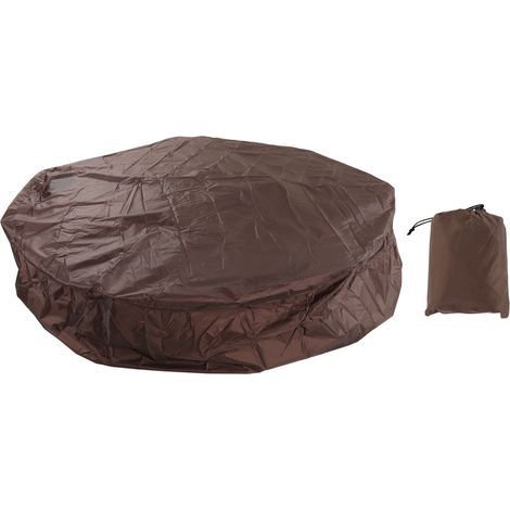 Staubschutzhüllen für Gartenmöbel, runde Badewannenabdeckung 190 cm, silberfarbenes Polyester-Taft, wasserdichte Whirlpool-Abdeckung 190 x 90 cm, kaffeebraun (1/5)