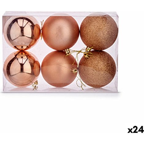 Weihnachtskugeln-Set Krist+ Kupfer Kunststoff (24 Stück)