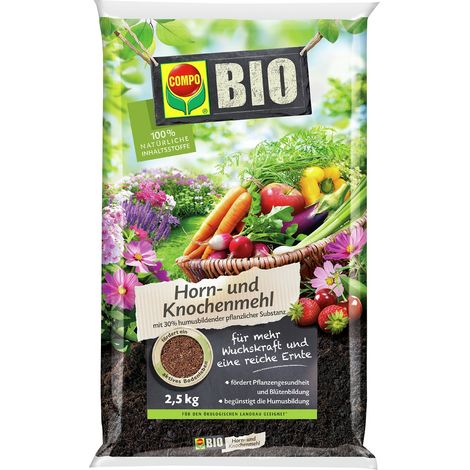 COMPO BIO Horn- und Knochenmehl mit 30% humusbildender pflanzlicher Substanz 2,5kg (1/5)