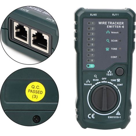 FY868 Vérificateur de câblage téléphonique réseau RJ45 RJ11 coffret localisation câble LAN (1/5)