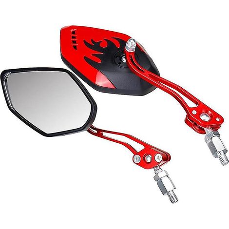 vis de diamètre 10 mm / 8 mm, côté rétroviseur rotatif pour moto/scooter, rouge (1/5)