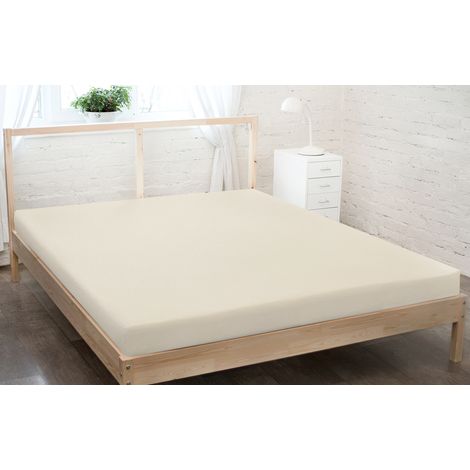 Lenzuolo con angoli in jersey 90x200 ecru (1/2)