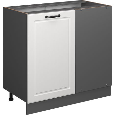Eckunterschrank R-Line, Weiß Landhaus, 86 cm ohne Arbeitsplatte, Vicco (1/5)