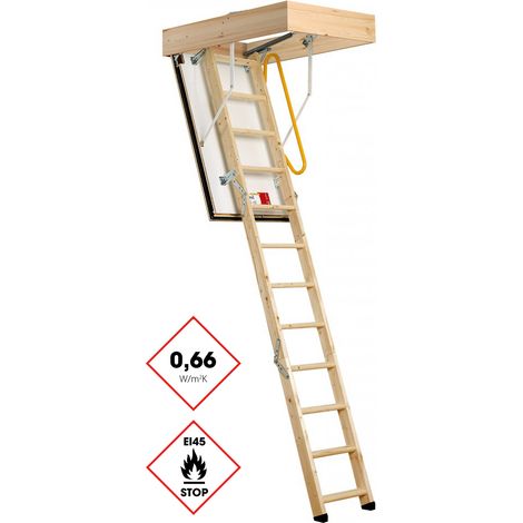 Minka Bodentreppe Eurofire Protect brandhemmend aus Fichte mit ISO-OD U-Wert 0,27 W/m2K bis 275cm Raumhöhe 114x55cm Deckenöffnung
