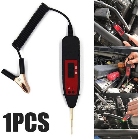 Penna di prova LCD per auto da 5-36 V, rilevatore di tensione digitale, tester senza contatto, accessori, luce LED, regolazione precisa (1/4)
