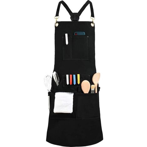 Woodworking Workshop Apron with 10 Tool Pockets - Heavy Duty Flame Resistant Canvas Welding Apron with Quick Release Buckle, Adjustable M to XXXL for Men & Women