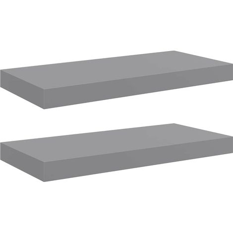 Maison Exclusive - Schweberegale 2 Stk. Grau 50x23,5x3,8 cm MDF (1/5)