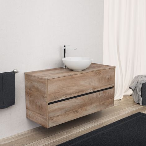 Inda - Meuble de salle de bain 2 tiroirs L.120 avec vasque à (1/5)
