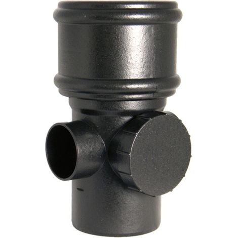 FloPlast Cast Iron Effect Soil Access Pipe - Black PVC (1/2)
