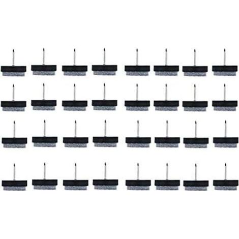 Pied de meuble 17mm Dia Patins Feutre Pied à clouer Chaise Table Anti-bruit Anti-rayures Anti-dérapant Noir 32Pcs (1/5)