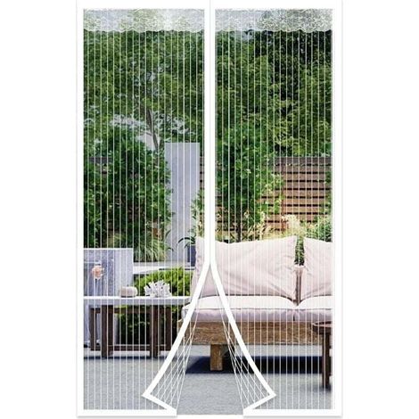 Magnetischer Türschutz, Anti-Moskito-Türvorhang mit Magnetverschluss, kein Bohren erforderlich, für Balkontür, Kellertür, Terrassentür (Weiß, 90 x 210 cm) (1/4)