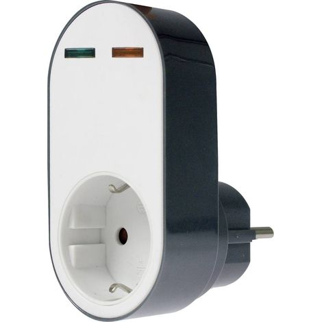 AS – Schwabe professionale-Adattatore multiple Flash, Presa con protezione da sovraccarico, 230 V, 1 pz, bianco, 18611