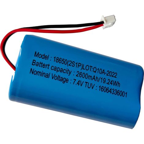 7.4 V 2600mah Pack de Batterie, Batterie Rechargeable avec xh2.54-2 Broches fiche, Bricolage 18650 2s1p Pack de Batterie, Prend en Charge la décharge Continue 3c (1/5)