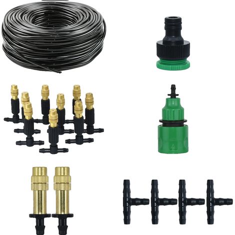 Kits de riego, sistema de nebulización, apto para exteriores, 15 m (1/2)