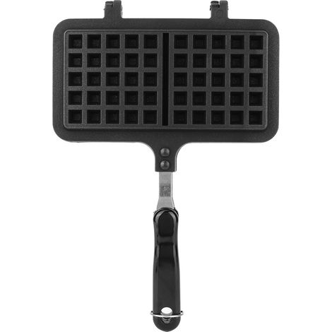 Gaufrier antiadhésif en fonte d'aluminium, moule à pâtisserie, ustensile de cuisine ménager, noir (1/5)