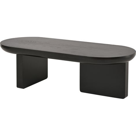 Mesa de centro ovalada negra de MDF 119,7 x 49,8 x 35,5 cm HOMVRA (1/5)
