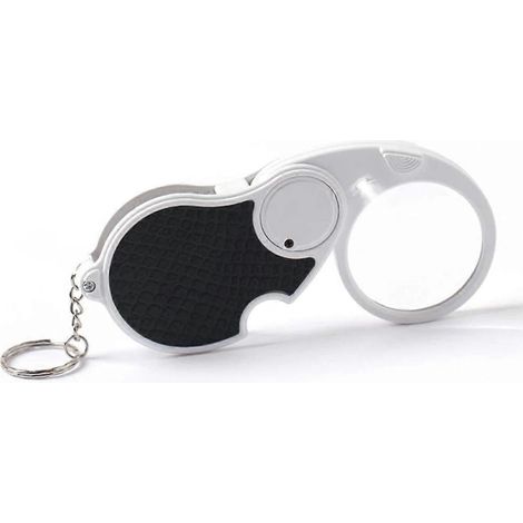 Loupe de poche avec éclairage, grossissement 8X 20X (1/4)