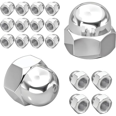 Lot de 20 Écrous Borgnes, Écrous à Chape en Acier Inoxydable M4 Hexagonaux DIN 1587, pour Vis, Boulons Filetés & Tiges Filetées
