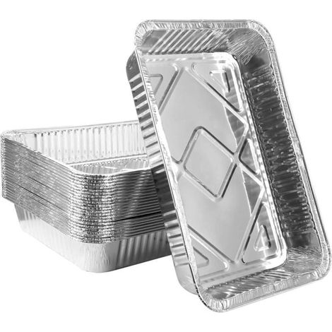 30 Pièces Plateaux de Cuisson en Aluminium, 31 x 21 x 5cm Plats à Rôtir Jetables Va au Congélateur Poêles à Frire pour Service de Repas de Fête Stockage à Emporter Conteneurs de Restauration (1/4)