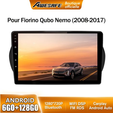 AWESAFE Autoradio Android 13 pour Fiorino Qubo Nemo (2008-2017) 6Go+128Go 9''écran Tactile Bluetooth Carplay Android Auto GPS WiFi (1/5)