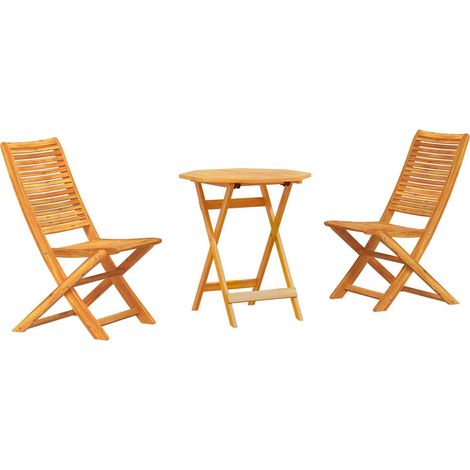 Maison Exclusive - Ensemble bistro pliant 3 pcs Marron Bois d'Acacia Massif