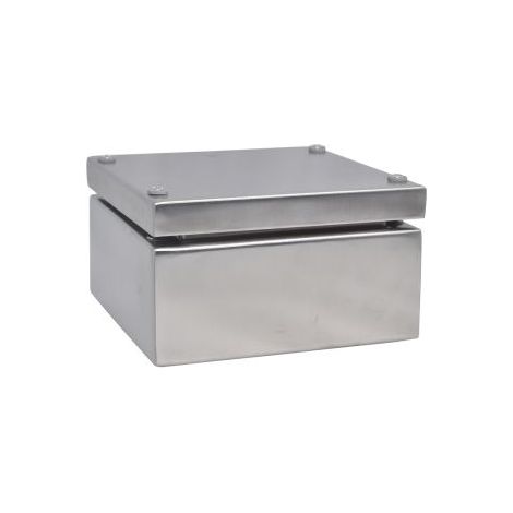 Boîtier RS PRO en Acier inoxydable 304 Acier dim. ext. 150 x 150 x 81mm, IK10, IP66 ( Prix pour 1 )