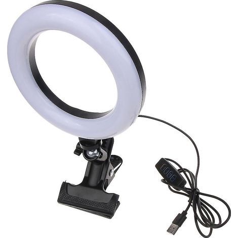 Anneau lumineux avec pince pour le télétravail, le streaming en direct, l'apprentissage et la vidéo sur ordinateur portable. (1/4)