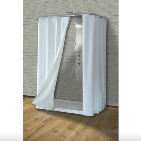 TENDA PER DOCCIA IN PEVA "TINTA UNITA" COLORE BIANCO - cm.240x200h.