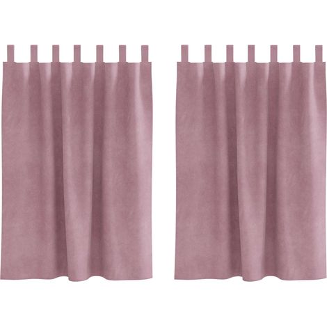 Rideaux occultants 2 pcs Rose foncé 140 x 140 cm Velours (1/4)