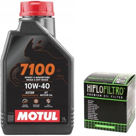 Aceite Motul 7100 10W40 1L + Filtro de aceite Hiflo HF116 4T Ma2 para Honda CRF 250 450 (1/3)