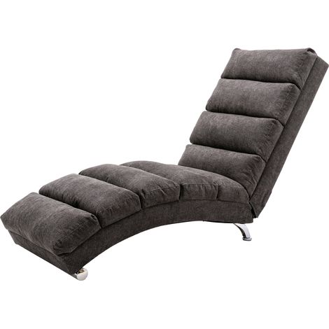 Fauteuil fixe de massage avec support corps entier, vibration douce, rangement latéral, tissu lin gris foncé (1/5)