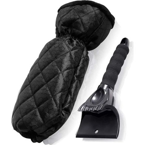 Grattoir à glace avec gant doublé chaud, raclette pare-brise antigivre, voiture, SUV, noir – DELKEVIC
