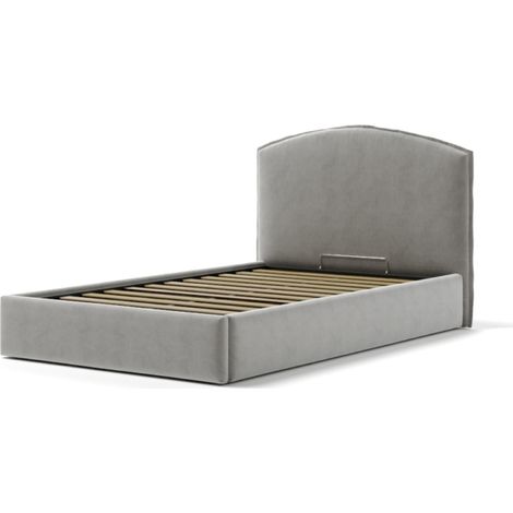 letto piazza e mezza contenitore "moon" in tessuto perla 120x190 cm