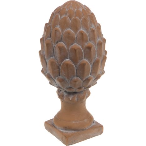 Pomme de pin terracotta 29 cm – Ciment marron – Statue animaux décorative pour intérieur et extérieur – Amadeus (1/2)