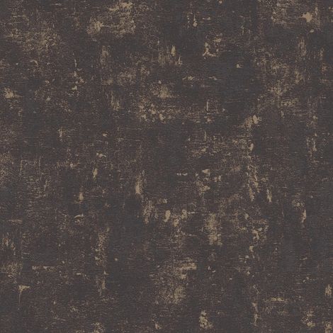 Carta da parati effetto stucco intonaco Profhome 395115 Carta da parati TNT strutturata a rilievo scintillante nero oro 5,33 m2