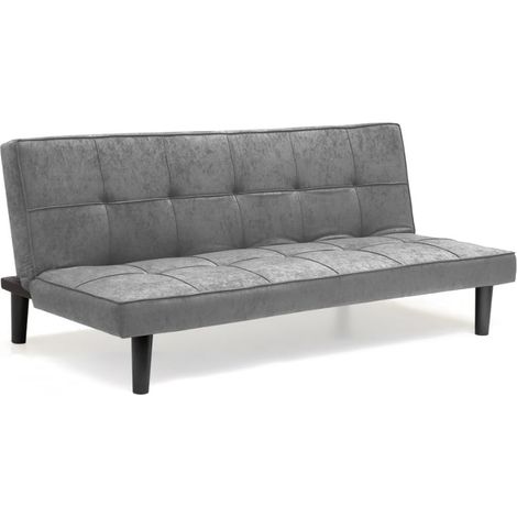 Divano Letto Design in tessuto 2 Posti per casa e ufficio Giada - Grigio chiaro