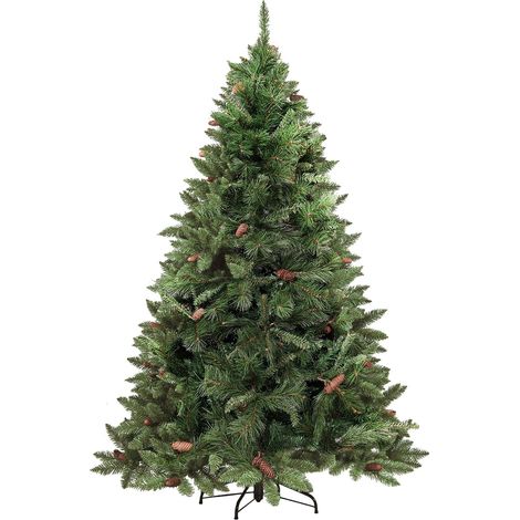 Dmora - Albero di Natale Vienna, Albero artificiale extra folto, Albero effetto reale in PVC con Pigne incluse, 468 rami, Altezza cm 150, con imballo rinforzato
