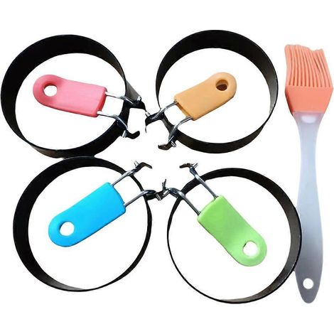 Moule à omelette rond avec poignée en silicone, antiadhésif, pour omelette et pâtisserie. (1/5)